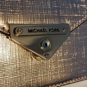 Medium Grace leather clutch/crossbody bag by Michael Kors